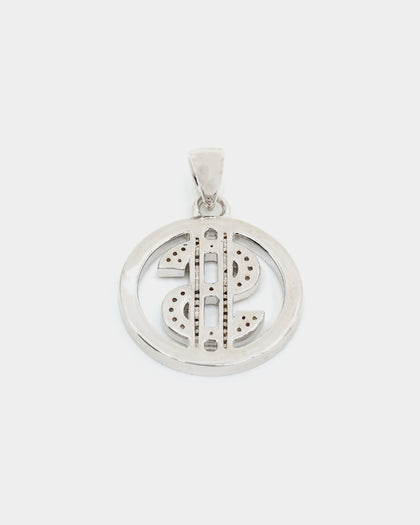 Saint Morta $$$ Circle Pendant Iced White Gold