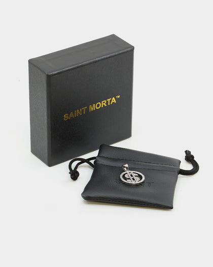 Saint Morta $$$ Circle Pendant Iced White Gold