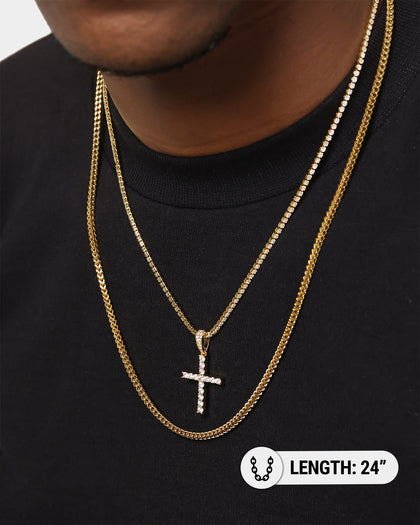 Saint Morta Double Cross Chain Iced Gold