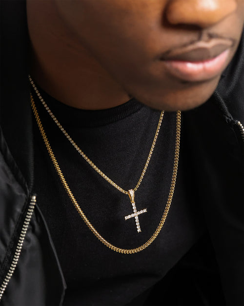 Saint Morta Double Cross Chain Iced Gold