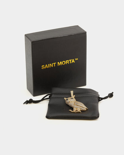 Saint Morta Wisdom Pendant Iced Gold