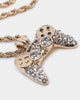 Wild For The Weekend Crystal Controller Pendant Necklace Gold