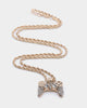 Wild For The Weekend Crystal Controller Pendant Necklace Gold