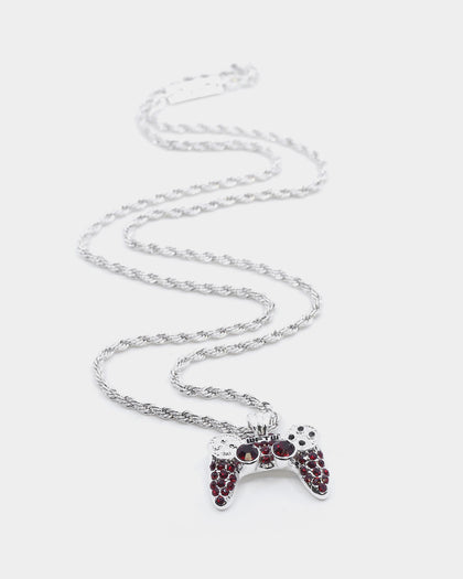 Wild For The Weekend Crystal Controller Pendant Necklace Silver