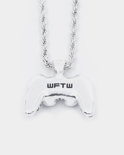 Wild For The Weekend Crystal Controller Pendant Necklace Silver