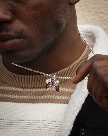 Wild For The Weekend Crystal Controller Pendant Necklace Silver