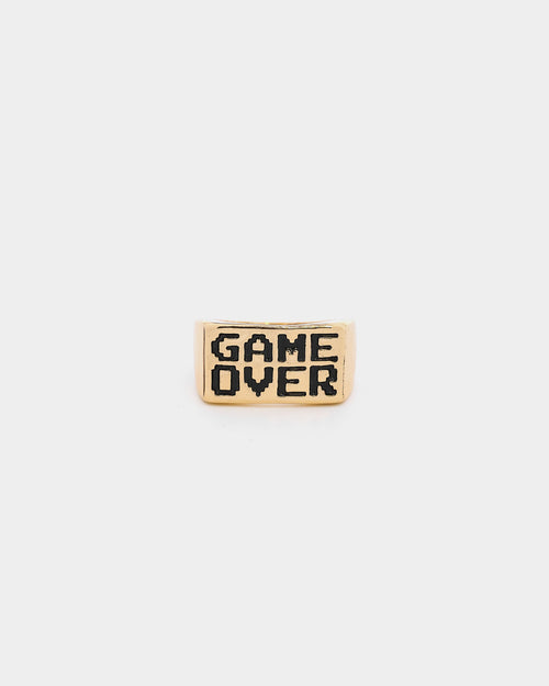 Wild For The Weekend Game Over Signet Ring Gold
