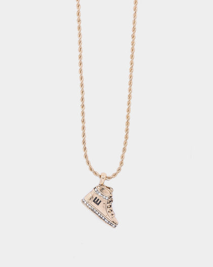 Wild For The Weekend High Top Pendant Necklace Gold