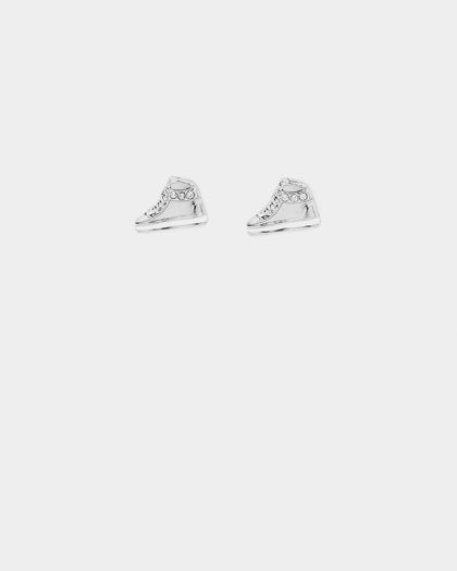 Wild For The Weekend High Top Stud Earrings Silver