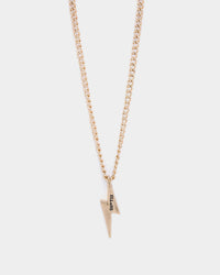Wild For The Weekend Lightning Pendant Necklace Gold
