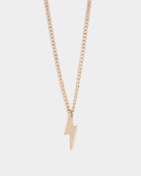 Wild For The Weekend Lightning Pendant Necklace Gold