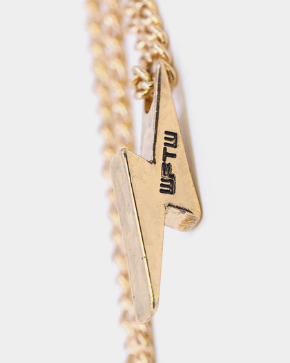 Wild For The Weekend Lightning Pendant Necklace Gold