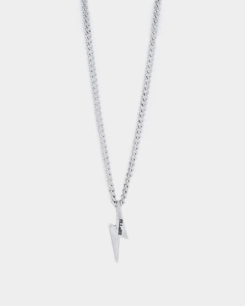 Wild For The Weekend Lightning Pendant Necklace Silver
