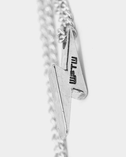 Wild For The Weekend Lightning Pendant Necklace Silver