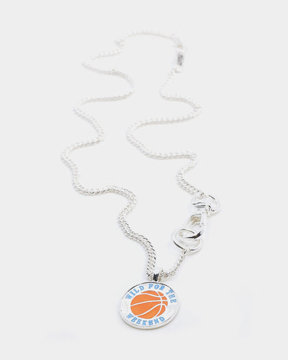 Wild For The Weekend Baller Basketball Necklace Silver