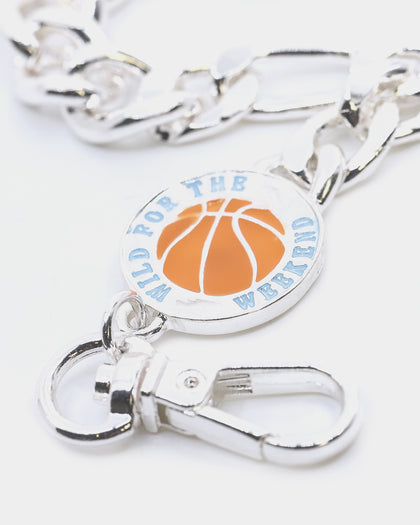 Wild For The Weekend Baller Basketball Bracelet Silver