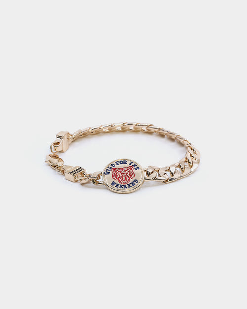 Wild For The Weekend Baller Bear Coin Bracelet Gold