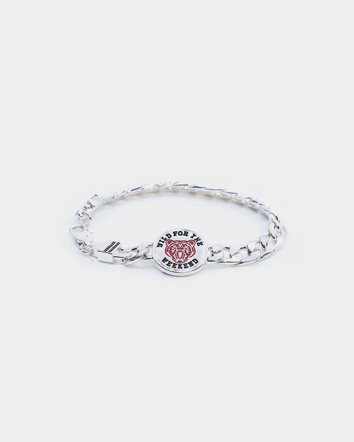 Wild For The Weekend Baller Bear Coin Bracelet Silver