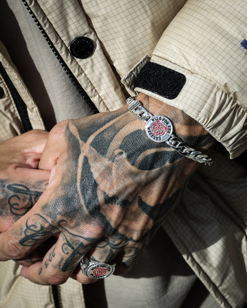 Wild For The Weekend Baller Bear Coin Bracelet Silver