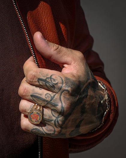 Wild For The Weekend Baller Bear Coin Signet Ring (Medium) Gold