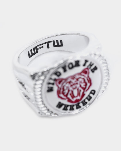 Wild For The Weekend Baller Bear Coin Signet Ring (Large) Silver