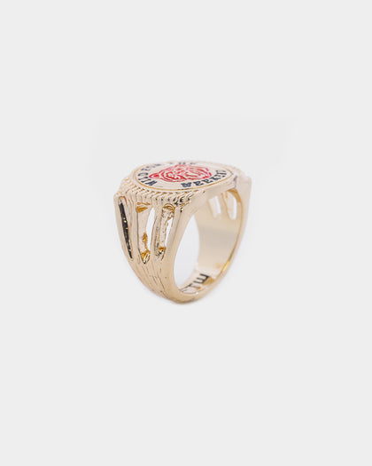 Wild For The Weekend Baller Bear Coin Signet Ring (Large) Gold