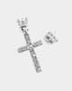 Wild For The Weekend Heaven Sent Crown Cross Earrings Silver