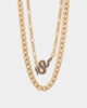 Wild For The Weekend Street Smart Snake Double Necklace Set Gold
