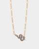 Wild For The Weekend Street Smart Snake Double Necklace Set Gold