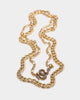 Wild For The Weekend Street Smart Snake Double Necklace Set Gold
