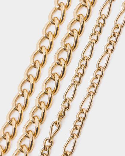 Wild For The Weekend Street Smart Snake Double Necklace Set Gold