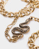 Wild For The Weekend Street Smart Snake Double Necklace Set Gold
