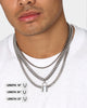 Loiter Padlock Triple Chains Necklace Pack Silver