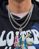 Loiter Padlock Triple Chains Necklace Pack Silver