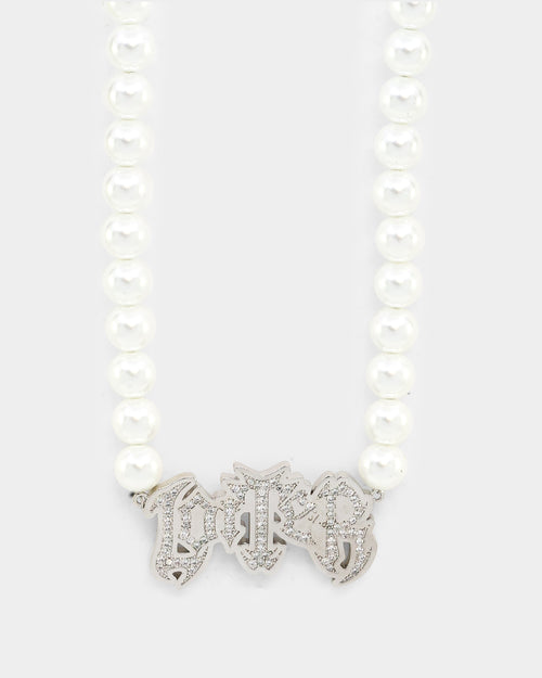 Loiter Pearl Choker Necklace Silver/White