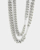 Loiter Safety Pin Double Chain Necklace Pack Silver