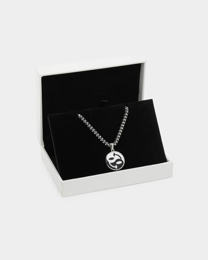 Loiter Yin Yang Pendant Necklace Silver/Black/White