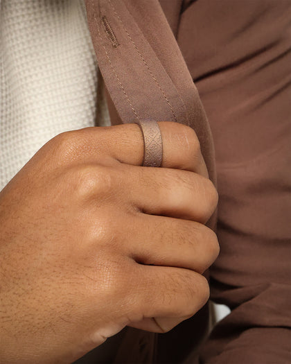 Guess Mainline 8MM X 20MM 4G Pattern Ring Chocolate Brown