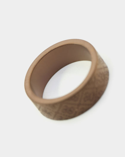 Guess Mainline 8MM X 22MM 4G Pattern Ring Chocolate Brown