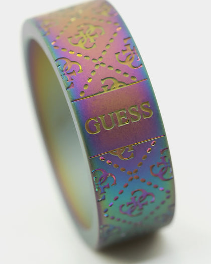 Guess Mainline 8MM X 20MM 4G Pattern Ring Iridescent