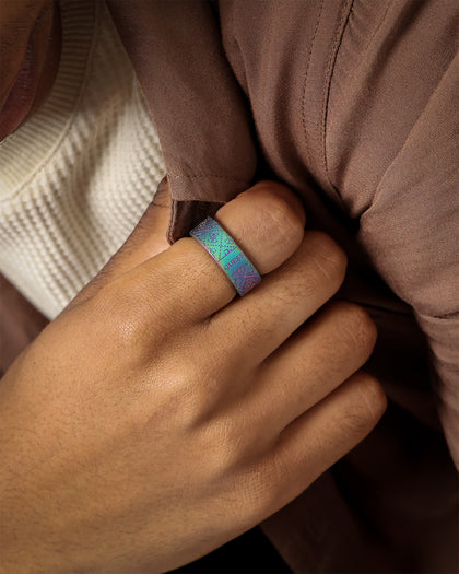 Guess Mainline 8MM X 22MM 4G Pattern Ring Iridescent