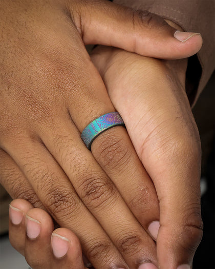 Guess Mainline 8MM X 22MM 4G Pattern Ring Iridescent