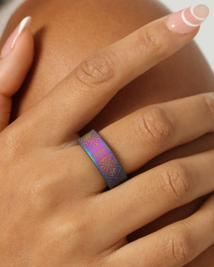 Guess Mainline 8MM X 22MM 4G Pattern Ring Iridescent