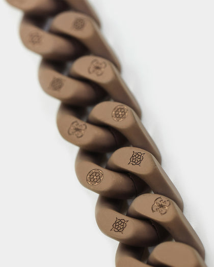 Guess Mainline 12MM X 22.5CM Cuban Peony Bracelet Chocolate Brown