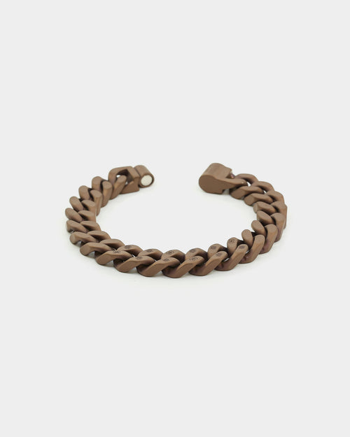 Guess Mainline 12MM X 20.5CM Cuban Peony Bracelet Chocolate Brown