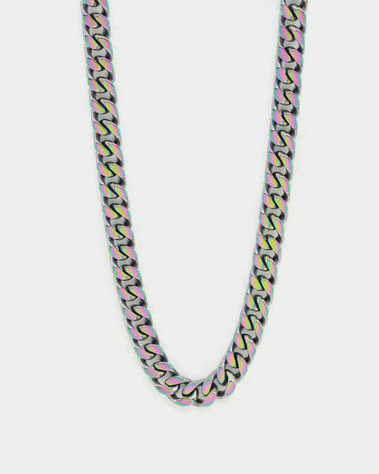 Guess Mainline 23" 8mm Cuban Necklace Iridescent