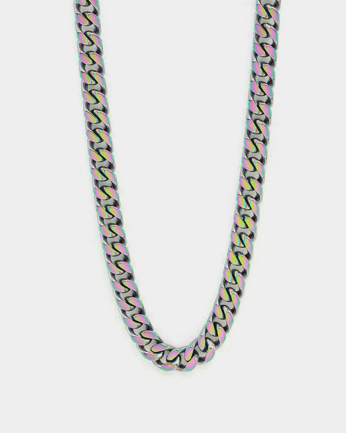 Guess Mainline 23" 8mm Cuban Necklace Iridescent