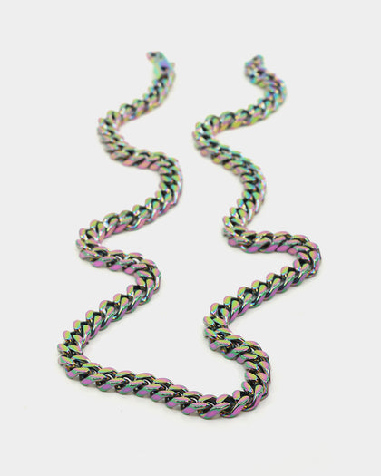Guess Mainline 23" 8mm Cuban Necklace Iridescent