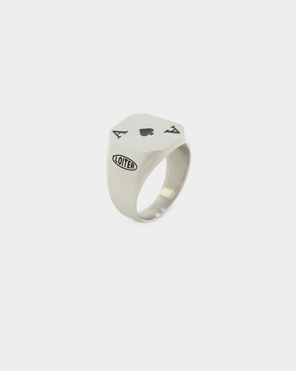 Loiter Ace of Spades Ring Silver