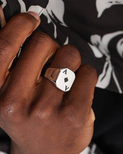 Loiter Ace of Spades Ring Silver